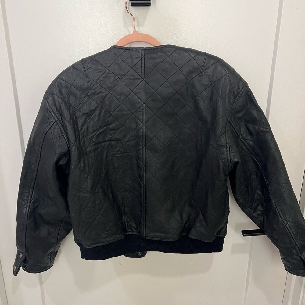Leather quilted jacket